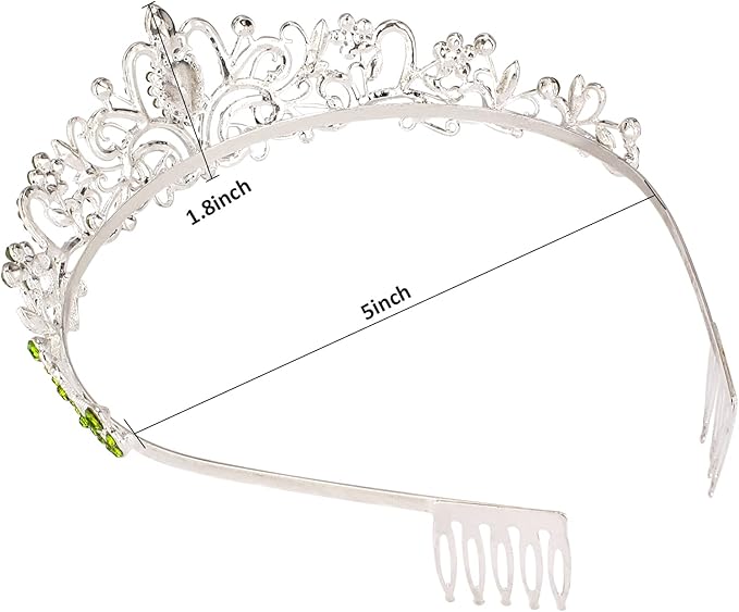 COCIDE Green Tiara and Crowns for Women Crystal Headband Princess Rhinestone with Combs Bride Hairpiece Bridal Wedding Prom Birthday Party Hair Accessories Jewelry for Women and Girls