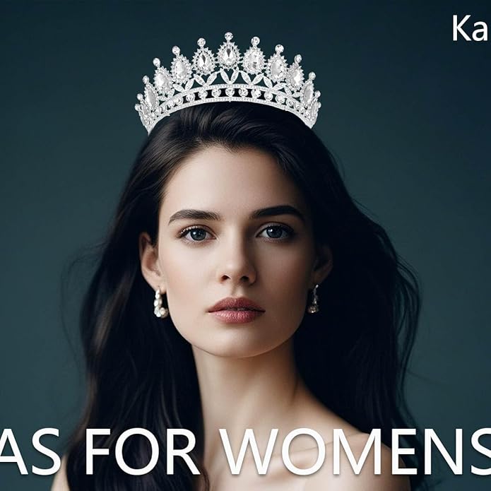 Kamirola Tiaras Princess Crown for Women and Girls Crystal Headbands for Bridal, Princess for Wedding and Party(TR21)