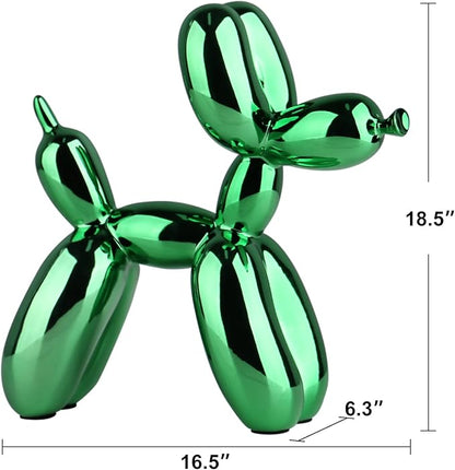 Green Balloon Dog Decor,Balloon Animal Preppy Room Shelf Decor,Cute Statue Home Decors,Office,Bedroom Modern Sculpture Desk Decoration,Green Decorations Gifts