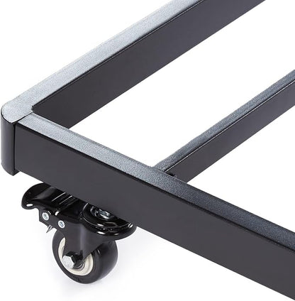 Amazon Basics Twin Daybed and Trundle Bed Frame Set, Space Saving Steel Slat Support, Easy Assembly, Twin Size, Black, 77.3 x 40 x 35.4 in