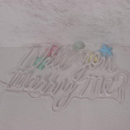 Will You Marry Me Sign for Wall Decor Led Neon Lights for Teen Bedroom Decor Art Light Up Letters Will You Marry Me Neon Signs for All Wedding Party Proposal Decorations USB 21.7x13.8 Inch(white)