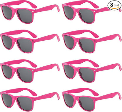 Pibupibu Neon Colors Party Favor Supplies Unisex Sunglasses Pack of 8