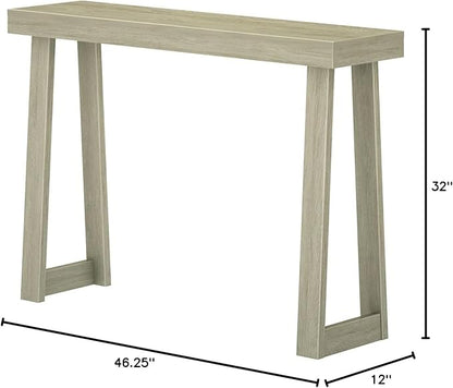 Plank+Beam Classic 46 Inch Console Table, Solid Pine Wood Entryway Table, Narrow Sofa Table for Hallway or Living Room, Seashell