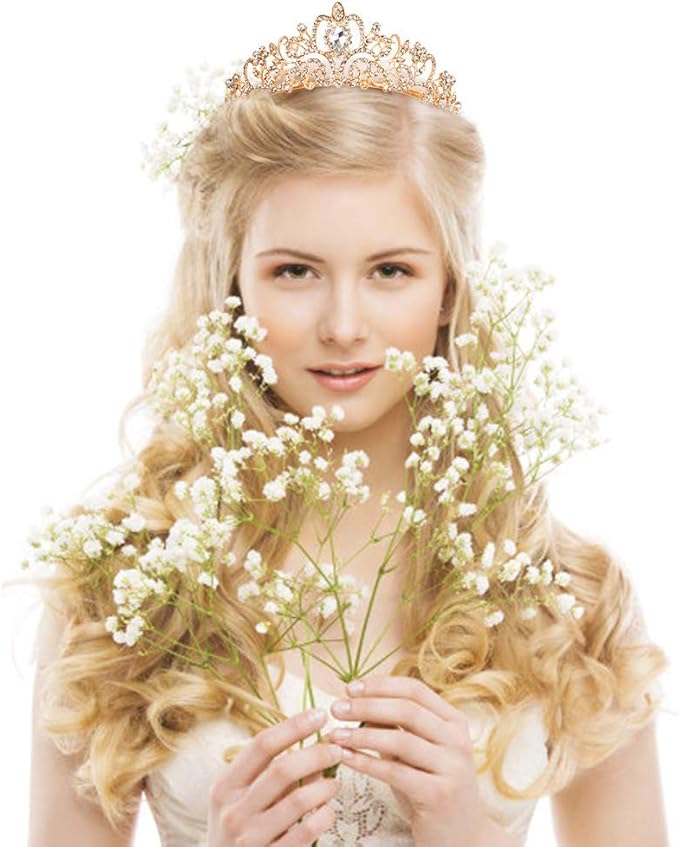 COCIDE Gold Tiara Crystal Crowns Rhinestone Crown Bride Bridal Wedding Birthday Party for Women