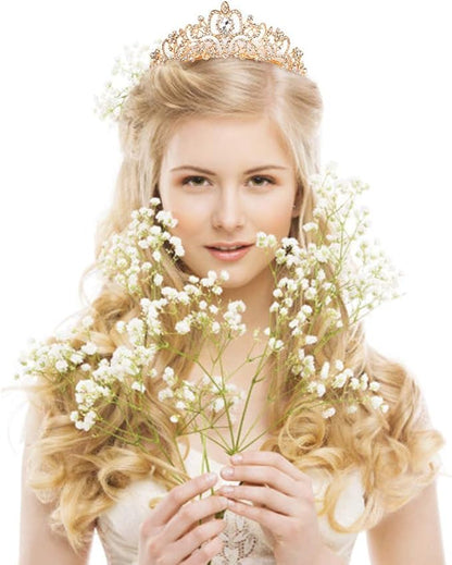 COCIDE Gold Tiara Crystal Crowns Rhinestone Crown Bride Bridal Wedding Birthday Party for Women