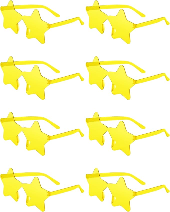 PLULON Star Sunglasses for Women Girls, Color Rimless Star Shaped Sunglasses Bulk for Adults Beach Birthday Swim Pool