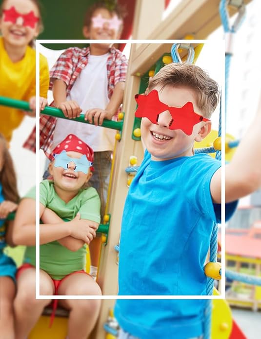9 Pack Star Sunglasses, Colorful Rimless Star Shaped Glasses, Unisex Party Favors Supplies for Beach, Pool, Outdoors
