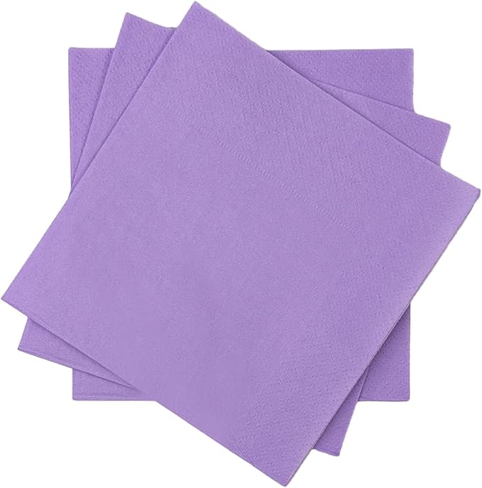 Bright Purple Cocktail Napkins 5 * 5inch disposable Beverage Napkin paper for Cocktail, Wedding, Dinner，Birthday Party Dessert Wine Paper Napkins（ 120 Count）