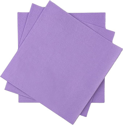 Bright Purple Cocktail Napkins 5 * 5inch disposable Beverage Napkin paper for Cocktail, Wedding, Dinner，Birthday Party Dessert Wine Paper Napkins（ 120 Count）