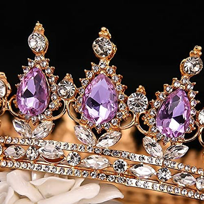 FORSEVEN Queen Crown Rhinestone Wedding Crowns and Tiaras for Women Costume Party Hair Accessories Princess Birthday Crown Crystal Bridal Crown Christmas Decorations Headband