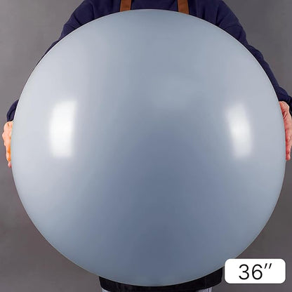 PartyWoo Dusty Blue Balloons 4pcs 36 Inch Slate Blue Boho Neutral Latex Helium Balloons for Baby Shower Wedding Graduation Anniversary Retirement Cat Tornado Birthday Party Decorations Blue-F51
