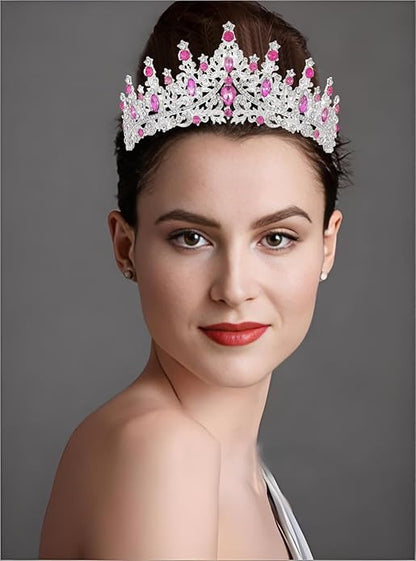 Crystal Tiara Crown for Women, Rhinestone Queen Headband Wedding Bridal Hair Accessories, Princess Crown for Birthday Prom Quinceañera Party Pageant Halloween Cosplay