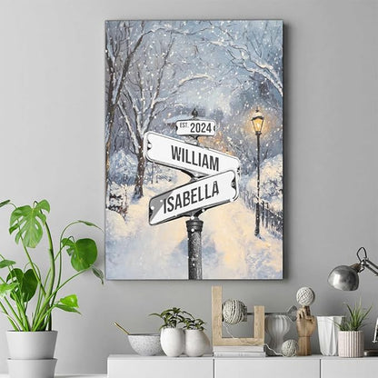 GABITA Personalized Crossroads Street Sign Wall Art for Couples, Anniversary Canvas for Couple, Gift for Valentines Day, Girlfriend Boyfriends Gifts, Custom Poster for Wife and Husband 5