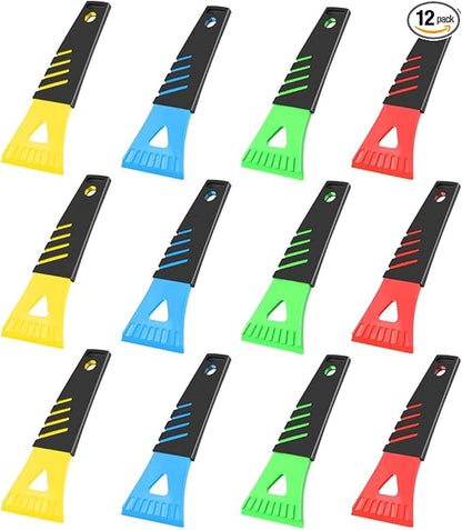 12PCS Snow and Ice Scraper for Car Windshield - Ice Snow Frost Removal Tool with Non-Slip Handle - Plastic Snow Scraper Auto Window Shovel Tool - Winter Windshield Defroster Tool No Scratch for Cars
