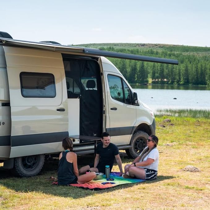 Rumpl Everywhere Mat | Lightweight Ground Cover for Hiking, Camping, Traveling, Picnics | 52" x 75" | Rainbow Fade
