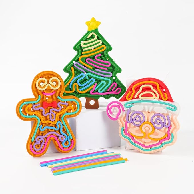 Christmas 2025 Sensory Fidget Boards, Stress Relief Maze Toys with Santa Claus, Gingerbread Man Christmas Tree, Anxiety Autistic ADHD Toy for Kid Toddler Boys Teens Girls Activity Gifts Party Favor 3+