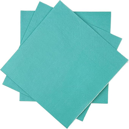 Mint Blue Cocktail Napkins 5 * 5inch disposable Beverage Napkin paper for Cocktail, Wedding, Dinner，Birthday Party Dessert Wine Paper Napkins（ 120 Count）