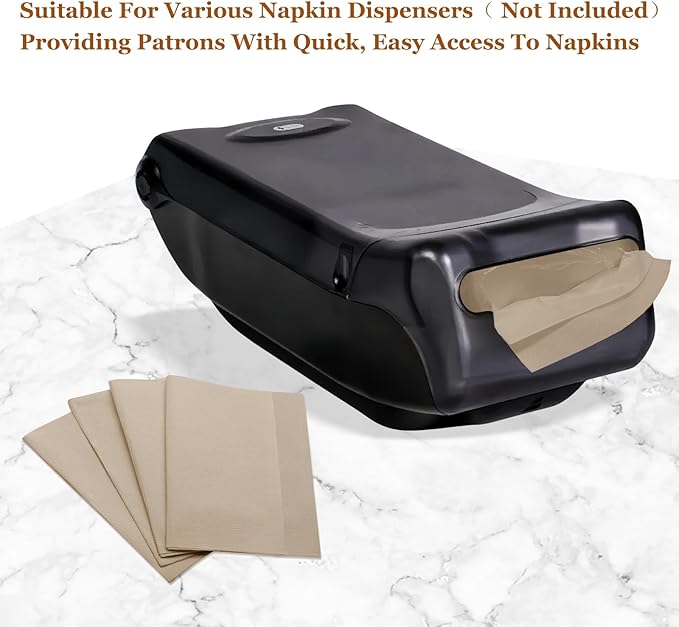 Disposable Fold Napkins, 13"x11.6" 1-Ply 1500 Count Paper Dinner Napkins, Brown Napkins Bulk for Restaurants and Cafes (16.2" X 15")