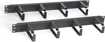 RIVECO 2PCS 1U Cable Management for Rack & Server Cabinet, Network Cord Wire Managing 19” Rack Mount 4 D-Rings Large Capacity