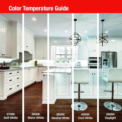 Juno LED Recessed Lights 4 Inch Round Wafer Downlight, 5-in-1 Switchable White Color Temperature, 120 Volts, 4-Inch Regressed Trim, Matte White (WF4 SWW5 90CRI CP6 MW M2)