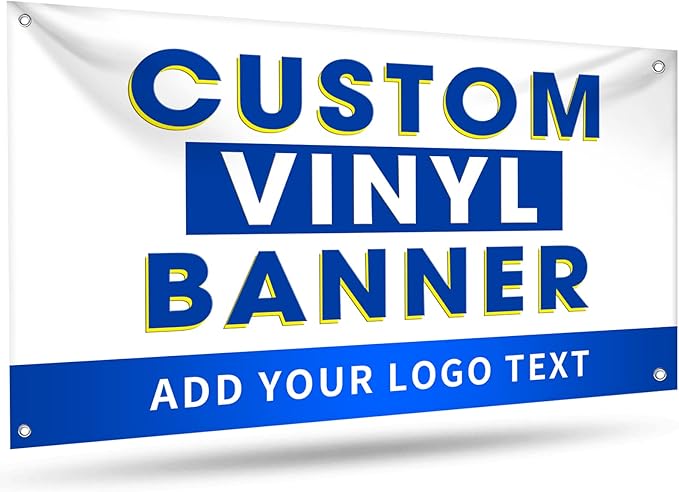 Custom Vinyl Banners and Signs Customize Outdoor, Personalized Banner with Logo Text for Party Birthday, Customized Banner Decoration for Business Graduation Wedding Event 9'x27'