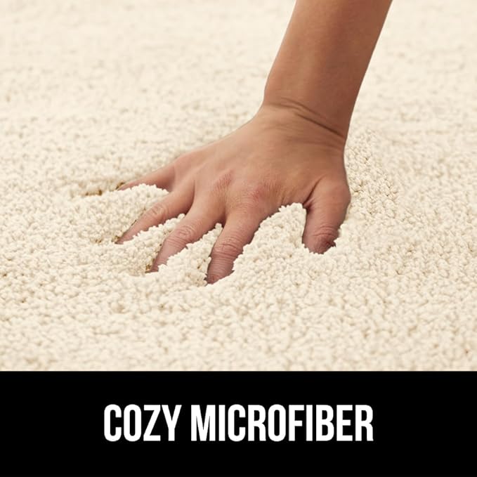 GORILLA GRIP Bathroom Rugs, 30x20, Ultra Soft Absorbent Mat, Thick Plush Bath Rug, Machine Washable, Microfiber Quick Dry, Mats for Shower, Bathtub and Floor, Home Decor Accessories, Ivory