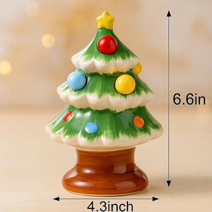 Christmas Fruit Fork Set with Jar- 6pcs Christmas Forks Xmas Creative Tableware Stainless Steel Forks for Fruit Cake Dessert Fork Xmas Decoration Gift for Hostess Instagram-Ready Tableware