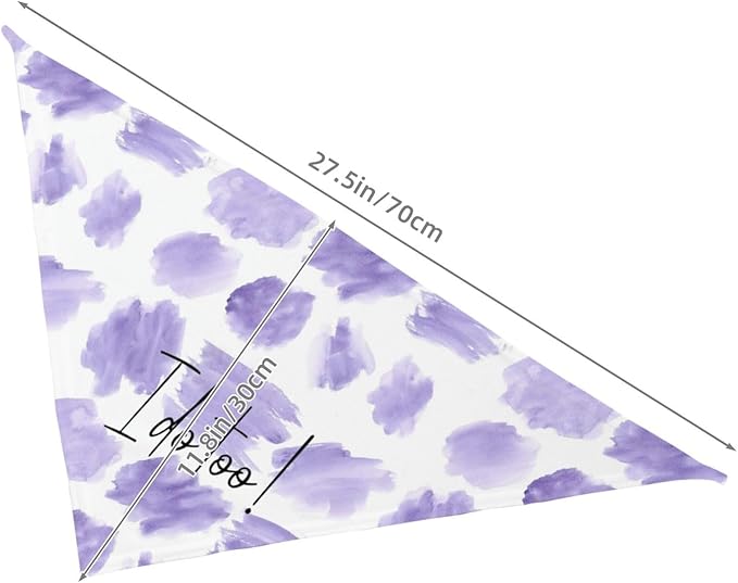 I Do Too Dog Wedding Bandana,Wedding Photo Prop for Dog Lover Pet Scarf AccessoriesMarried Puppy Pet Bandanas Engagement Announcement Gifts (Purple Color Block)