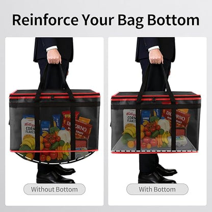 Insulated Food Delivery Bag with Hard Bottom - Extra Stable and Durable Catering Bag, 3XL Thermal Cooler Tote for Hot and Cold Food Transport - Ideal for High-Volume and Restaurant Deliveries