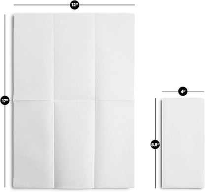 100-Pack BloominGoods Disposable Bathroom Napkins | Linen-Feel Guest Towels | Cloth-Like Hand Tissue Paper, White, 12" x 17" (Made In USA)