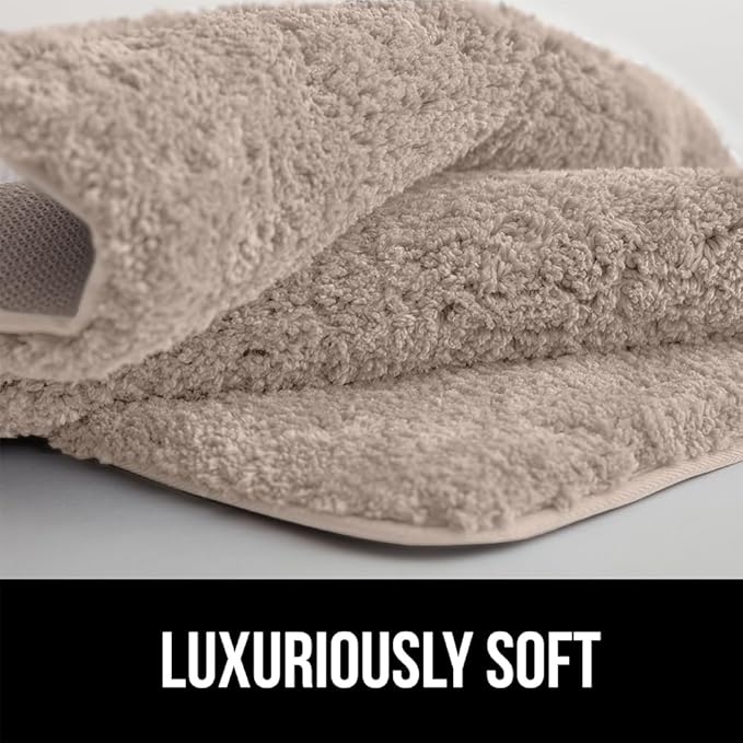 GORILLA GRIP Bathroom Rugs, 60x24, Ultra Soft Absorbent Mat, Thick Plush Bath Rug, Machine Washable, Microfiber Quick Dry, Mats for Shower, Bathtub and Floor, Home Decor Accessories, Beige