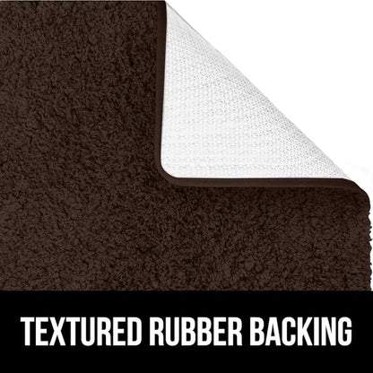 GORILLA GRIP Bathroom Rugs, 60x24, Ultra Soft Absorbent Mat, Thick Plush Bath Rug, Machine Washable, Microfiber Quick Dry, Mats for Shower, Bathtub and Floor, Home Decor Accessories, Brown