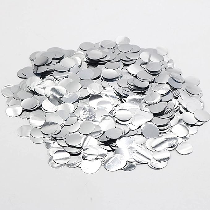 Silver Metallic Shiny Round Confetti 0.6 Inch-Table Sequin Confetti for Party Wedding Decoration(3.52 oz)