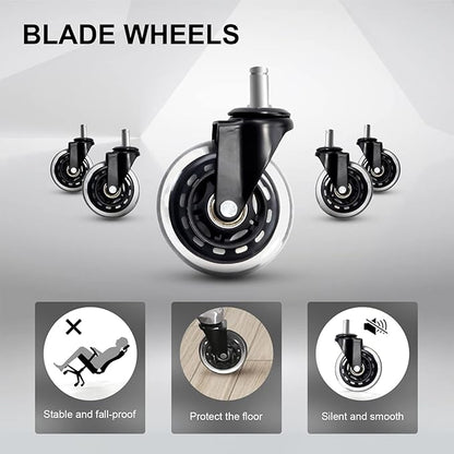 SIHOO M18 Upgraded Wheels Office Chair Ergonomic Desk Chair, Breathable Mesh Design High Back Computer Chair, Adjustable Headrest and Lumbar Support (Light Black)
