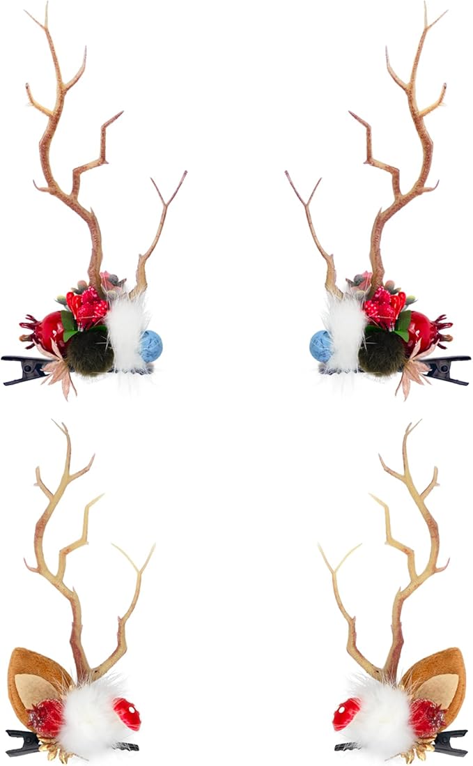 TOECWEGR Christmas Reindeer Antlers Headband Hair Clips Hair Hoop Girl Holiday Beauty Headdress