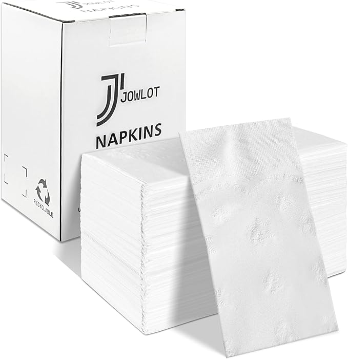 Disposable Paper Napkins, 2-Ply 150 Count Dinner Napkins, White Napkins Bulk for Wedding Party Bathroom and Everyday Use (16.2" X 15")