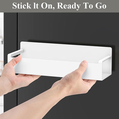 6 Pack Magnetic Spice Rack Organizer for Refrigerator and Oven, White Fridge Organizers and Storage for Kitchen