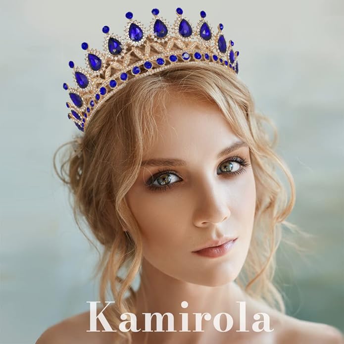 Kamirola Tiaras Princess Crown for Women and Girls Crystal Headbands for Bridal, Princess for Wedding and Party(TR21)