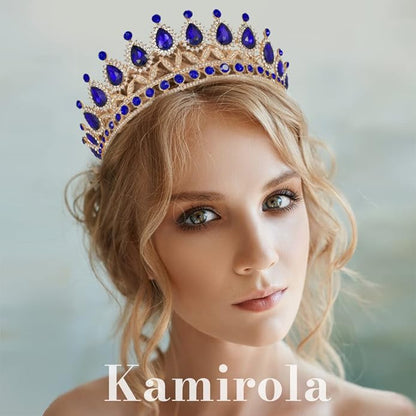 Kamirola Tiaras Princess Crown for Women and Girls Crystal Headbands for Bridal, Princess for Wedding and Party(TR21)