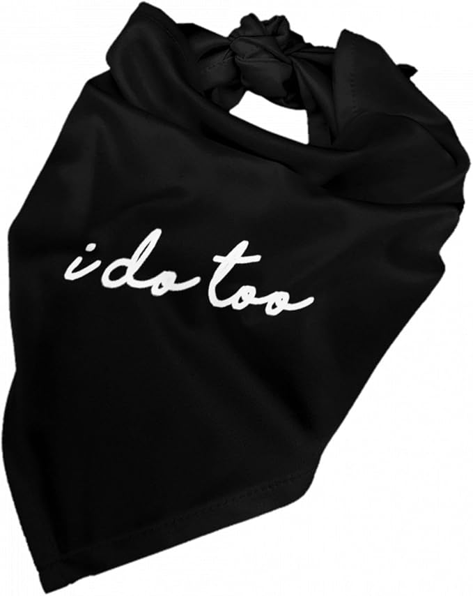 I Do Too Dog Wedding Bandana,Married Puppy Pet Bandanas Accessories,Wedding Photo Prop for Dog Lover Pet Scarf Accessories (Black)