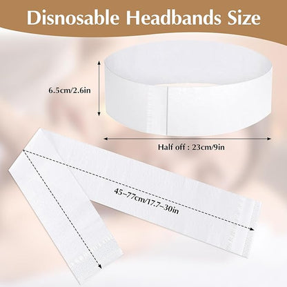 150 PCS Disposable Hairband for Women, Non-woven Fabric Spa Headband for Makeup, Travel, Securing Hair during Facial