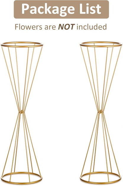 Sziqiqi Flower Centerpieces for Wedding Tables Metal - Geometric Floral Centerpiece Stand for Tabletop Event Party Birthday Tall 27inch Gold