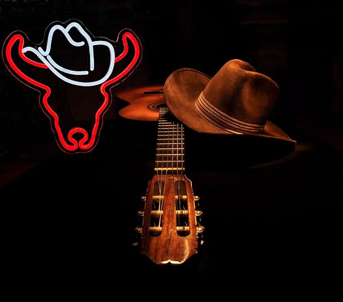 Cowboy Bull Neon Sign for Wall Decor Cowboy Kit Led Neon Light for Bar Wedding Birthday Home Party ，Art Decor Gifts for Boys Game Room,Powered by USB