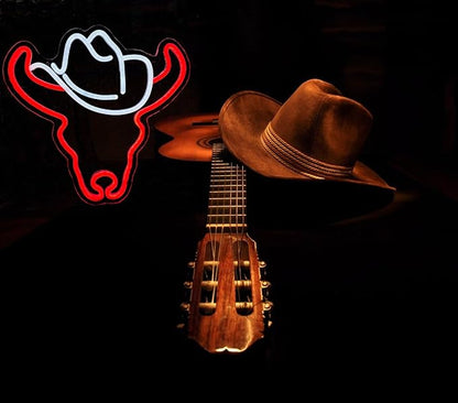 Cowboy Bull Neon Sign for Wall Decor Cowboy Kit Led Neon Light for Bar Wedding Birthday Home Party ，Art Decor Gifts for Boys Game Room,Powered by USB