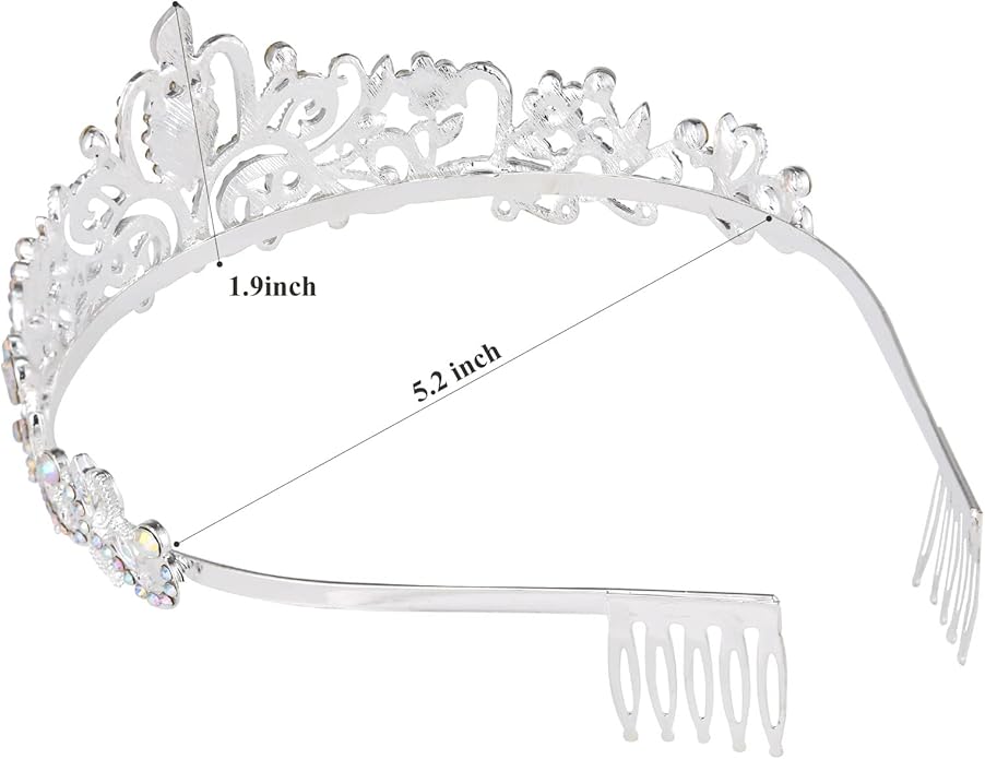 Sparkling Crystal Princess Tiaras for Women Girl Crown Queen Headband Fashion Headpiece for Wedding Birthday Bride Bridal Prom Party Hair Accessories Valentines Mothers Day Gifts