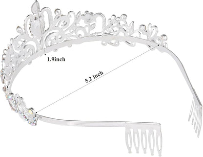 Sparkling Crystal Princess Tiaras for Women Girl Crown Queen Headband Fashion Headpiece for Wedding Birthday Bride Bridal Prom Party Hair Accessories Valentines Mothers Day Gifts
