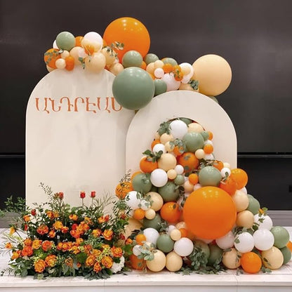 162pcs Little Cutie Baby Shower Decorations, Orange Sage Green Nude White and Confetti Balloons for Little Cutie Baby Shower Fruit Theme Birthday Party Decorations