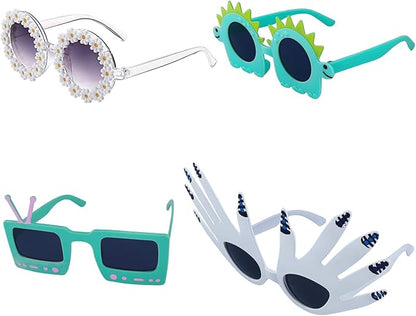 12 Pack Funny Party Sunglasses, Novelty Fun Glasses, Cool Costume Masks for Adults, Kids, Party Favors, Photo Booth Props Sunglasses