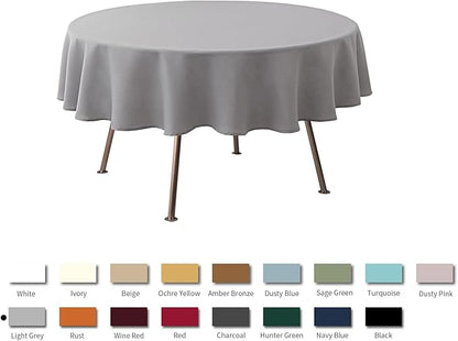 maxmill Round Textured Tablecloth Spill-Proof Wrinkle Free Soft Jacquard Table Cloth for Circular Table Cover, for Dining Room Buffet Banquet Parties Holiday Dinner, 70 Inch Light Grey