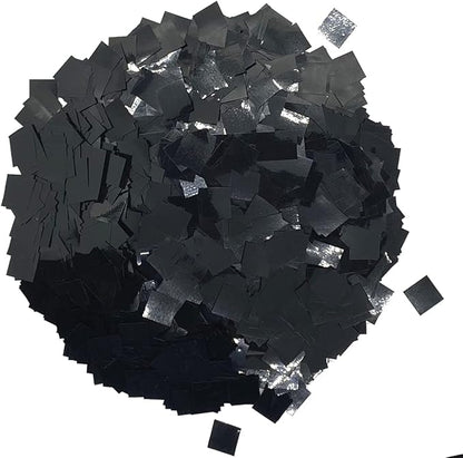 Ultimate Confetti, Fluttering Black Mylar Shiny Foil Metallic Confetti Squares - Lightweight and Slow-Falling Party Confetti for Cannon and Launcher Use - Best for Celebrations - 1 lb, 16 oz